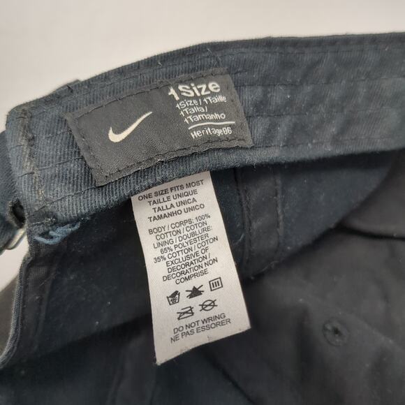 Nike Swoosh Heritage86 Slideback Hat Black One Size Embroidered Outdoor - Picture 9 of 9